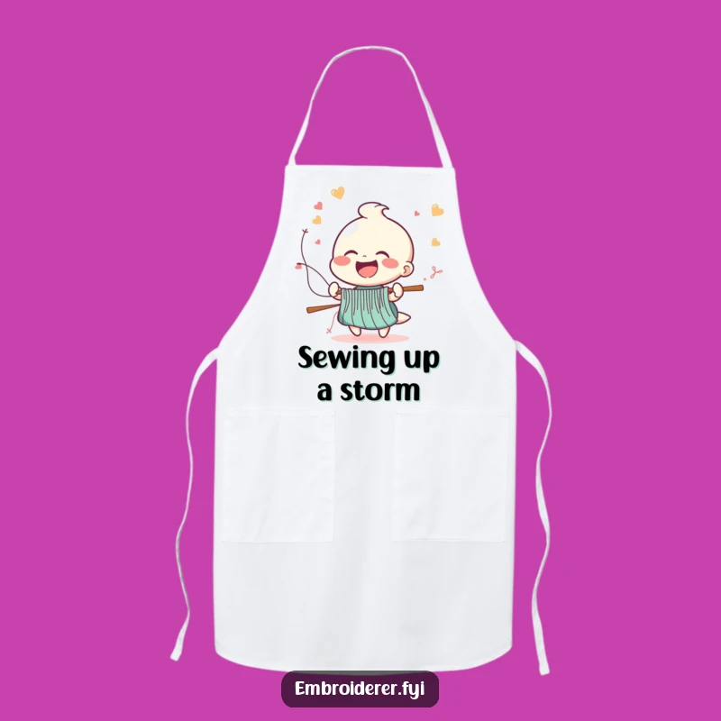 Funny Sewing Apron: Cheerful Laughing Stitcher's Speed Protector for Crafters