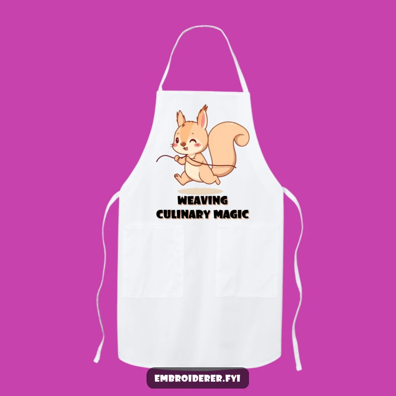 Funny Squirrel Thread Apron: Hilarious Kitchen Wear for Playful Cooks