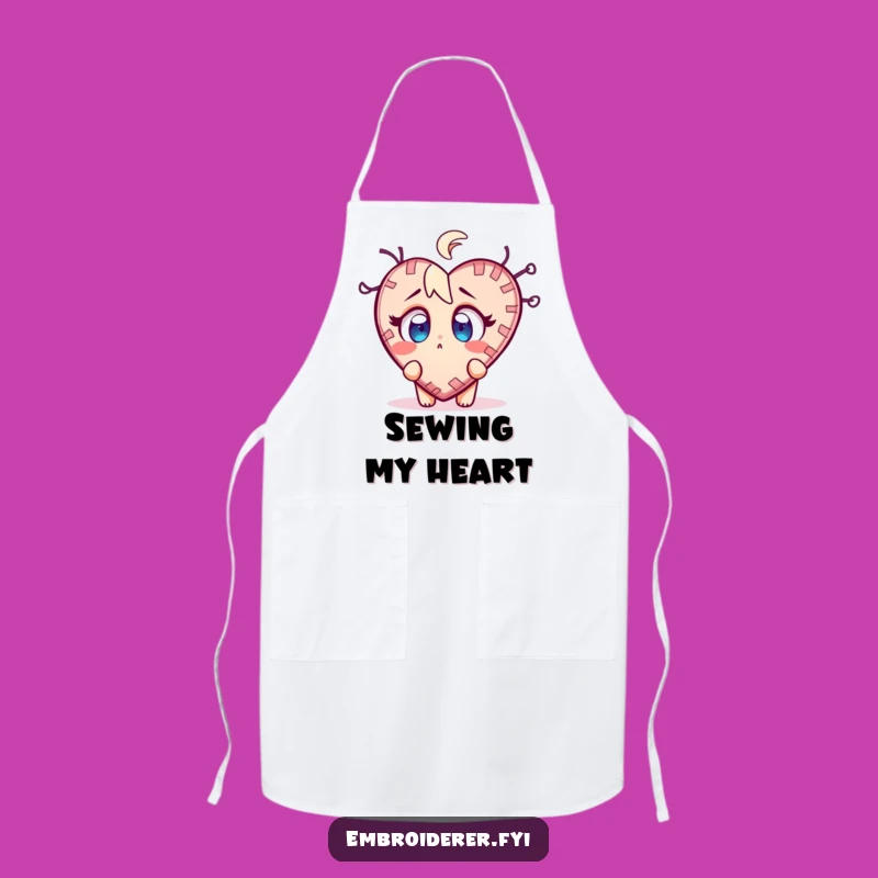Funny Stitch Surprise Apron - Wobbly Heart Creator, Crafting Essential Gift