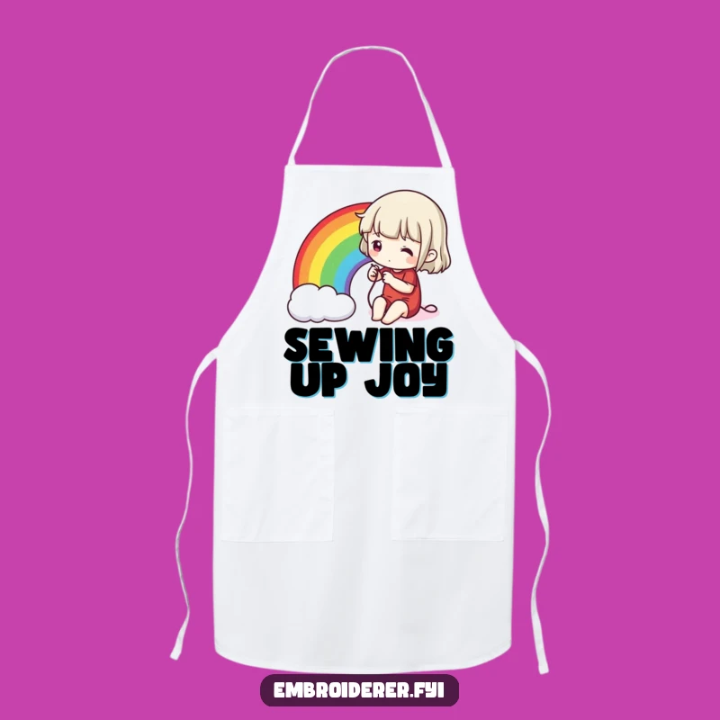 Funny Stitching Rainbow Apron: Creative Craft Kitchen Wear, Vibrant Artist's Gift