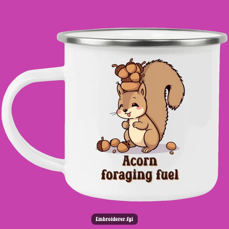 Funny Squirrel Acorn Tower Camping Mug: Your Companion for Nutty Outdoor Moments