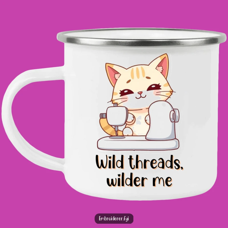Funny Cat Camping Mug: Enjoy Your Brew with Focused Humor - Great Gift!