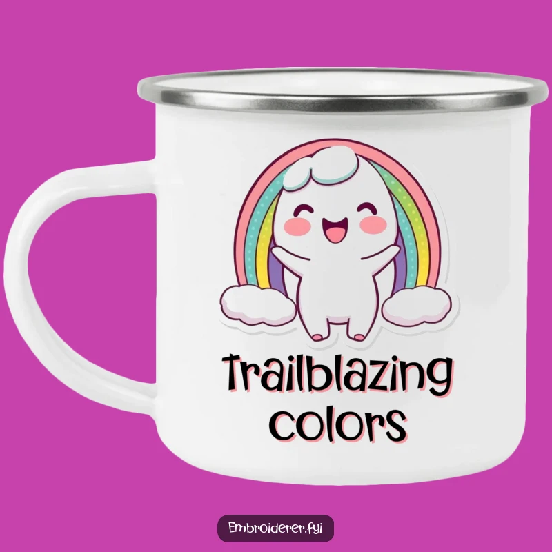 Funny Rainbow Stitch Camping Mug - Joyful Adventures with Color Gift