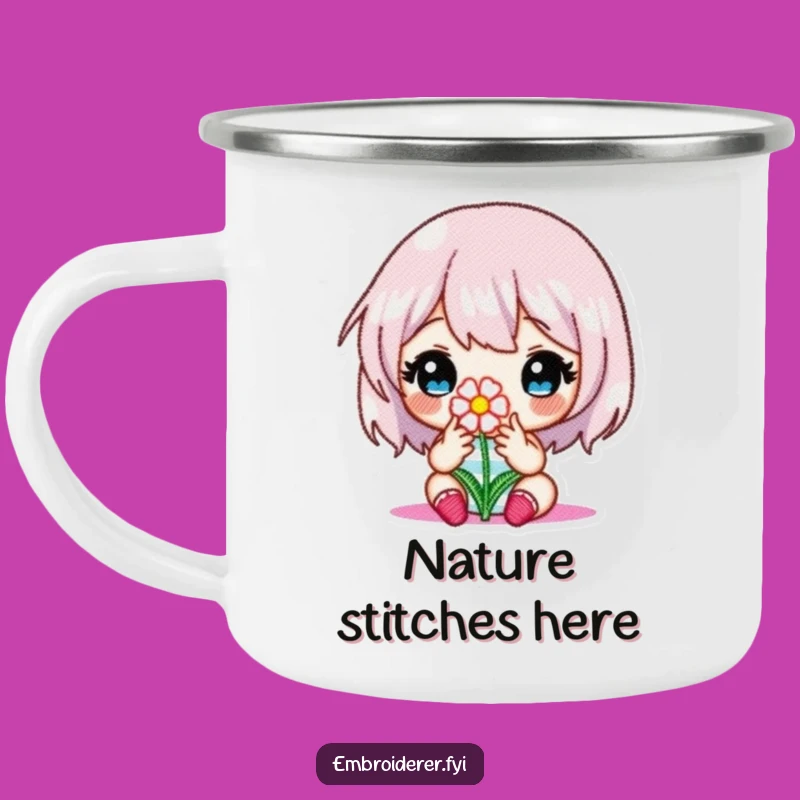 Funny Focused Embroiderer Camping Mug: Crafting Precision On the Go!