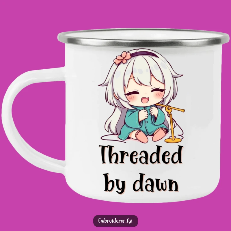 Funny Camping Mug: Winking Crafter's Brew, Hilarious Outdoor Sewing Companion