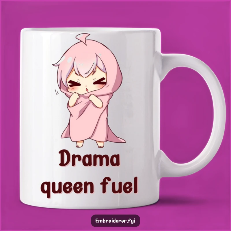 Funny Dramatic Pose Mug: Silly Fabric Character Gift for Theater Lovers