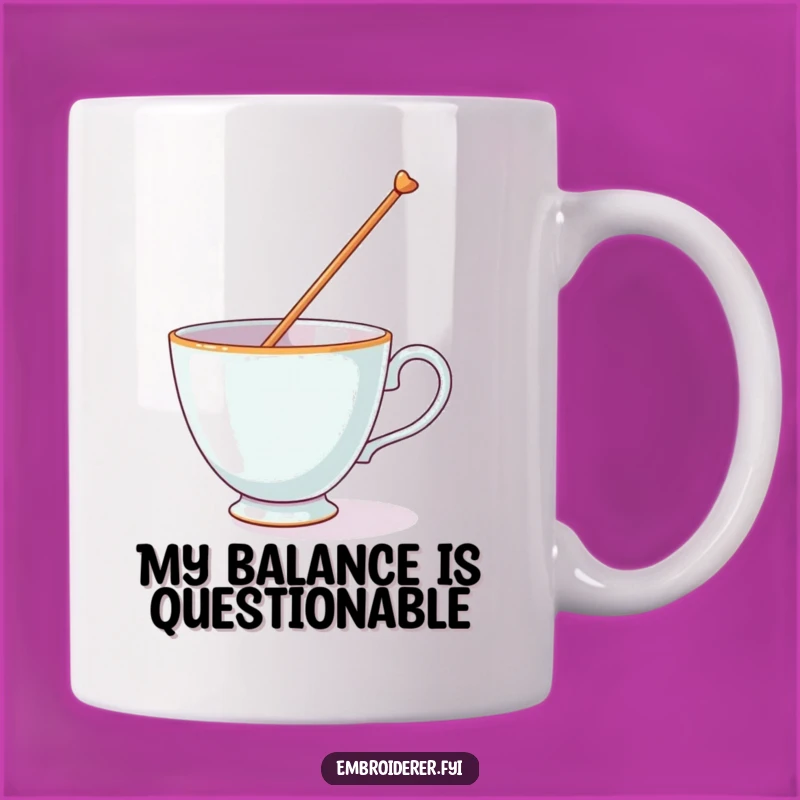 Funny Teacup's Risky Balancing Act Mug: A Hilarious Gift for Coffee Lovers