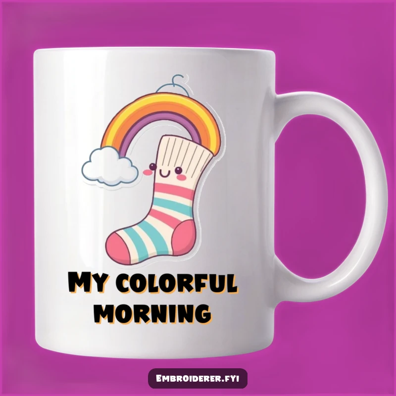 Funny Sock Rainbow Cloud Mug - Creative Dreamer Gift