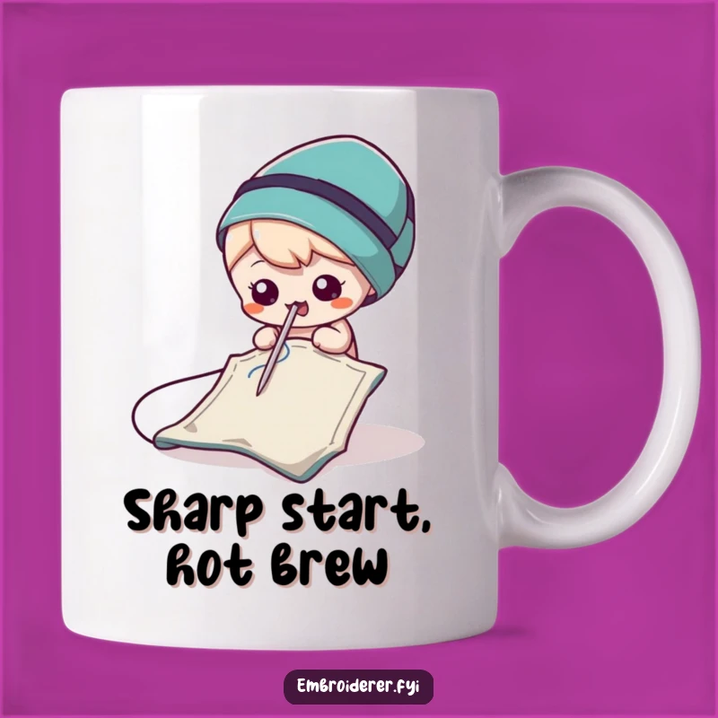 Mischievous Needle Mug: Funny Sewing Humor for Craft Lovers