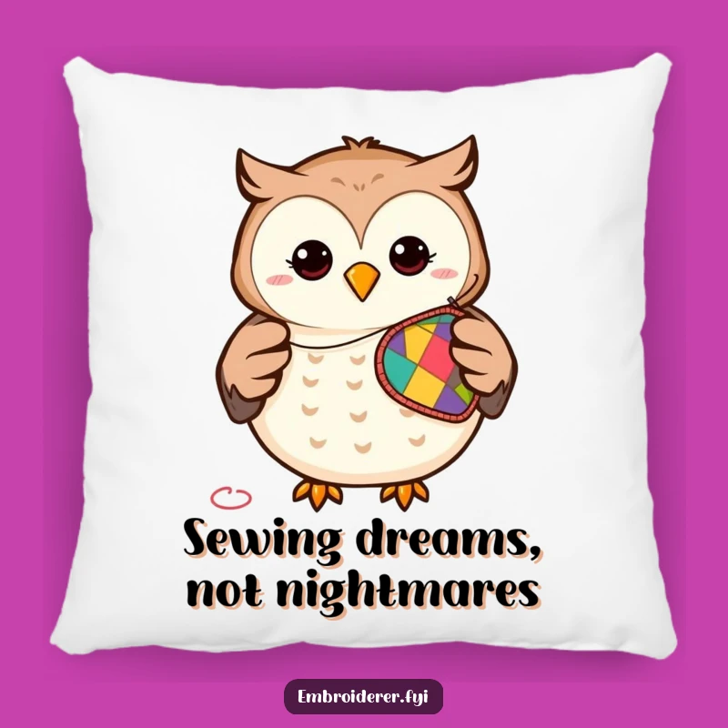 Cozy Funny Owl Patch Pillow: Cuddle Up with Crafty Humor - Adorable Gift!