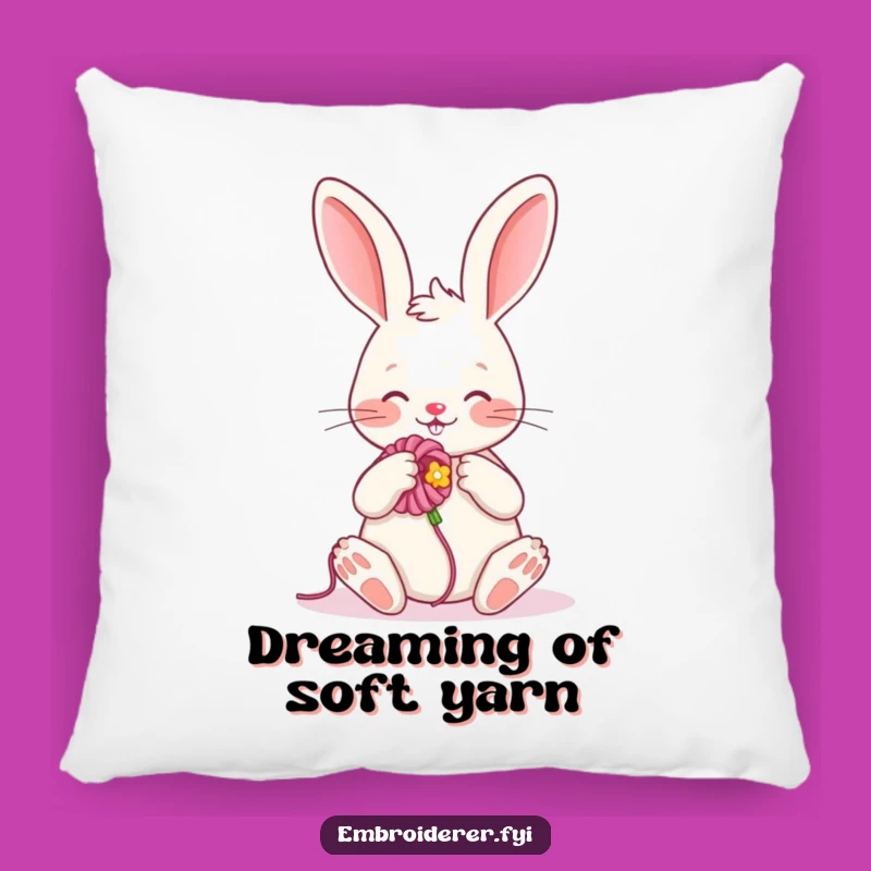 Cozy Funny Rabbit Embroidery Pillow: Cuddle Up with Crafty Cheer - Adorable Gift!