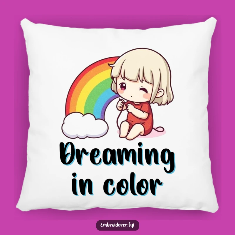 Funny Stitching Rainbow Pillow: Soft Craft Art Cushion, Vibrant Cozy Decor Gift
