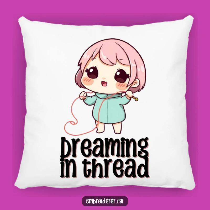 Funny Stitch Artist Pillow - Playful Swirl Creator, Cozy Craft Accent