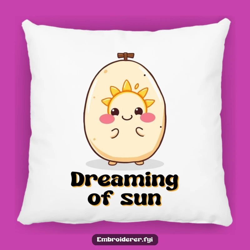 Funny Happy Potato Sun Pillow: Cozy Up With Cheerful Embroidery Humor