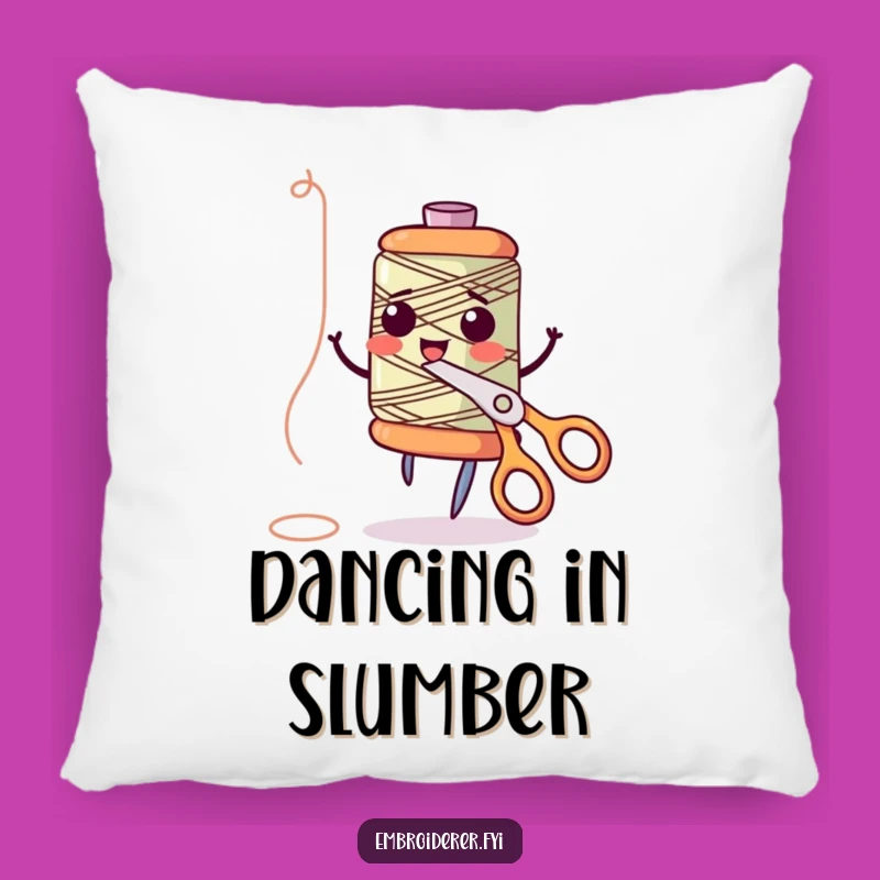 Funny Dancing Spool Pillow: Cozy Comfort with Sewing Fun - Adorable Gift