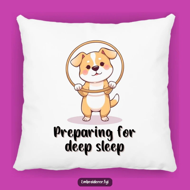 Funny Dog Hoop Pillow: Soft & Hilarious Comfort for Focused Crafters