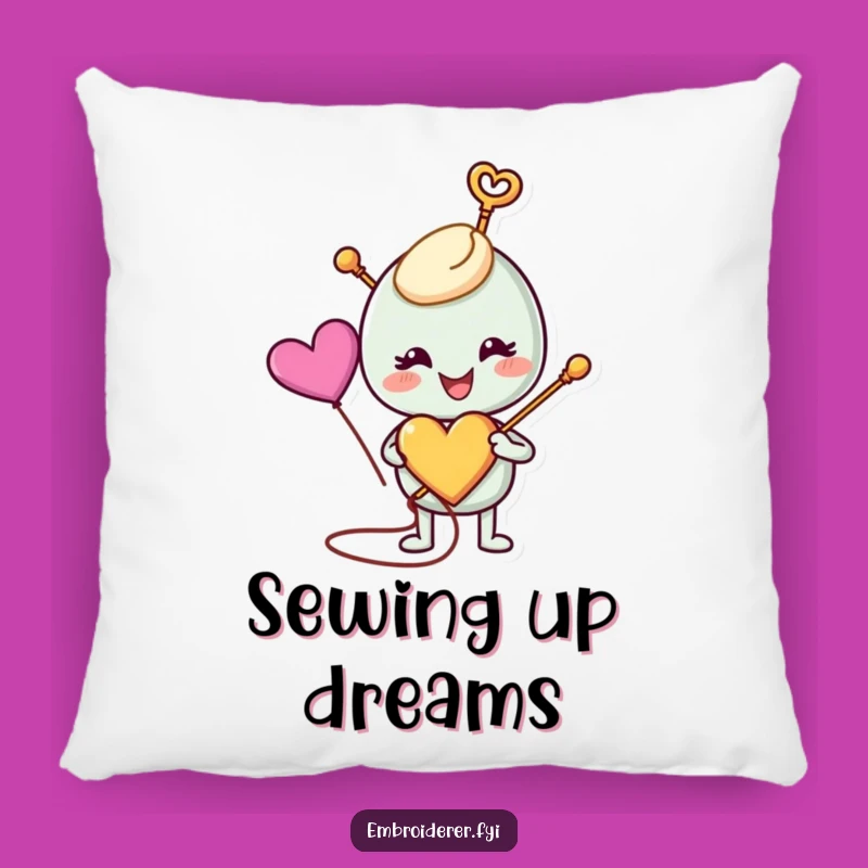Funny Needle Heart Pillow: Cozy Comfort for Crafters - Adorable Gift