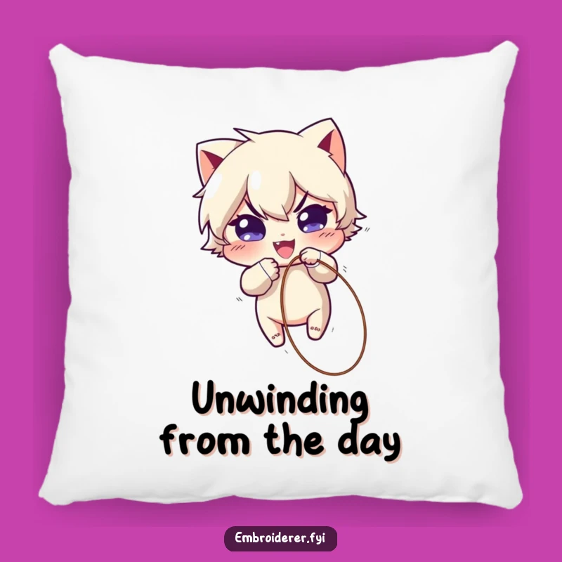 Funny Pillow: Mischievous Character Thread Pulling Accent, Comfy Funny Gift Pillow