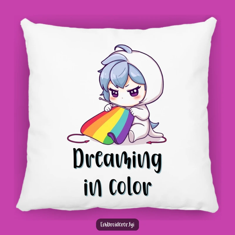 Funny Rainbow Weaver Pillow - Cozy Comfort & Colorful Dreams!