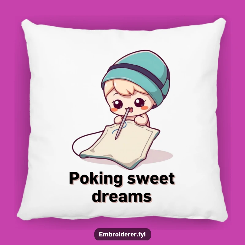 Mischievous Needle Pillow: Cozy Decor with Sewing Humor