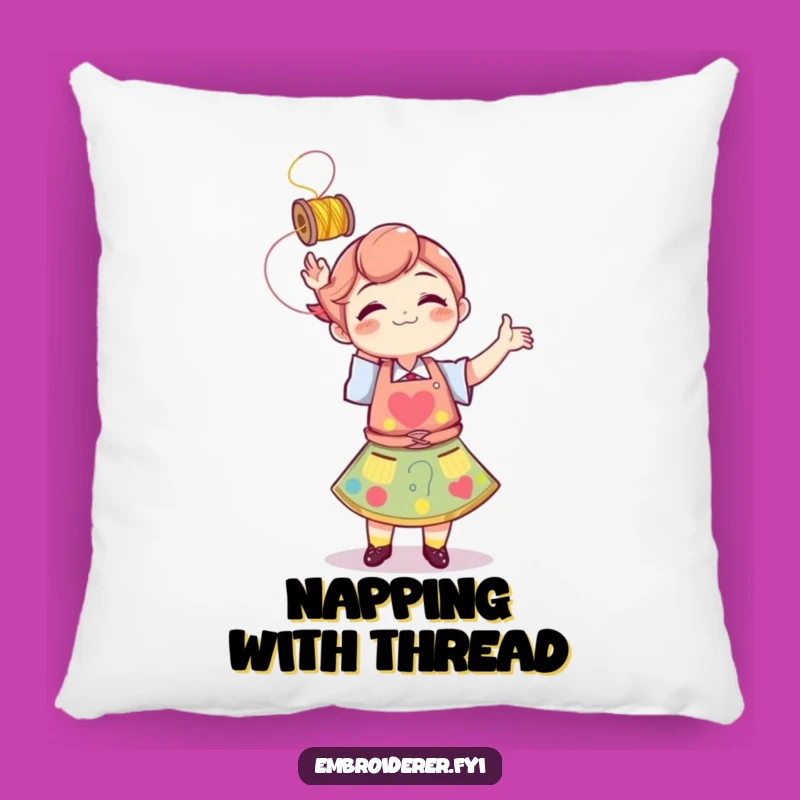 Funny Thread Tosser Apron Pillow - Cozy Craft Accent