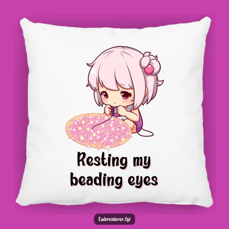 Funny Crafter Pillow: Beading Artist, Soft & Hilarious Hobbyist Decor Gift