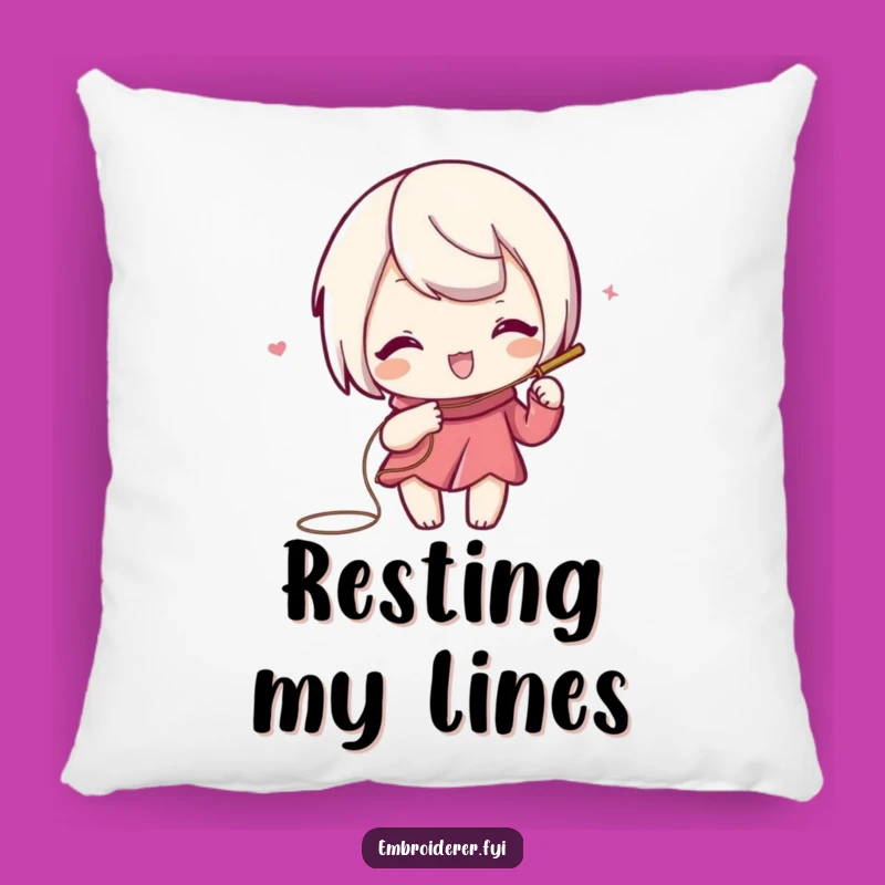Funny Artistic Crafter Pillow: Cozy Playful Needlework Accent