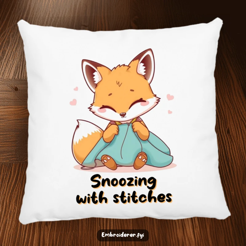 Funny pillow with a winking fox sewing fabric, offering comfort and a humorous, sly touch to any living space.
