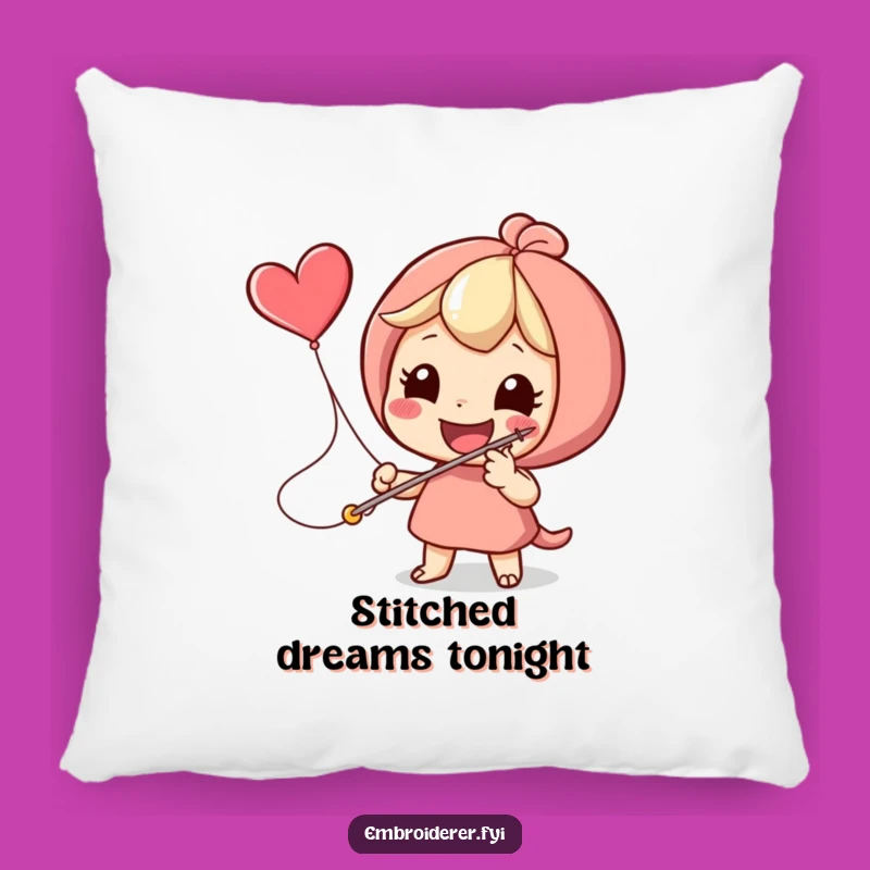 Funny Stitching Heart Pillow - Cozy Accent for Crafters