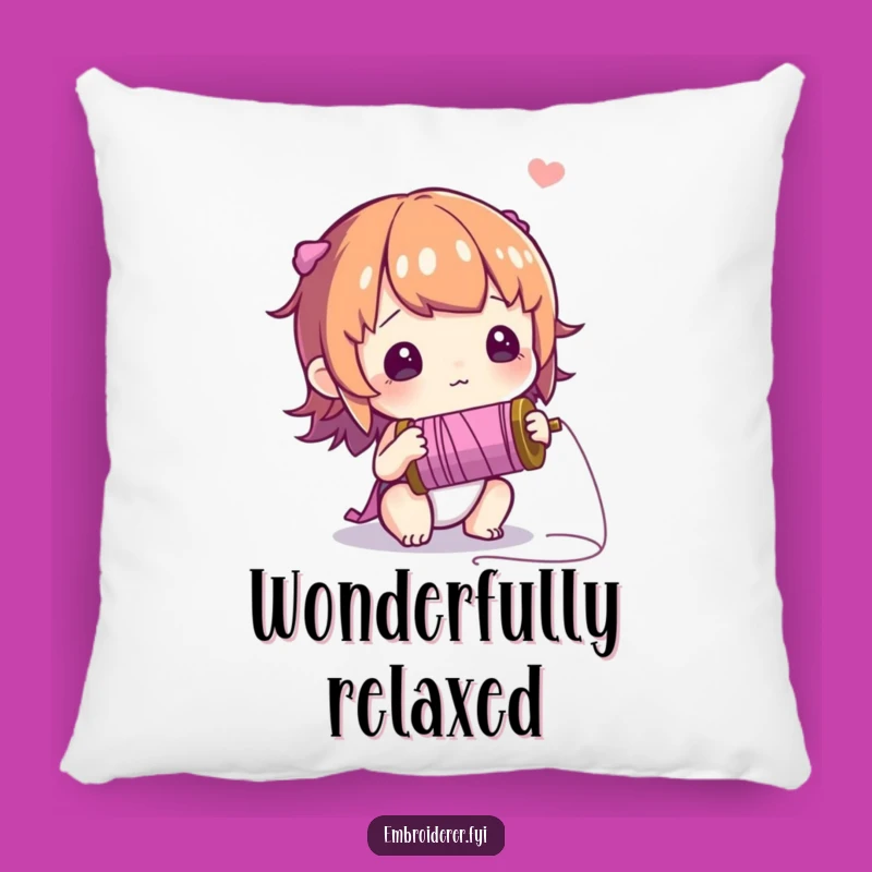 Funny Curious Thread Pillow: Cozy Up with Crafty Wonder!