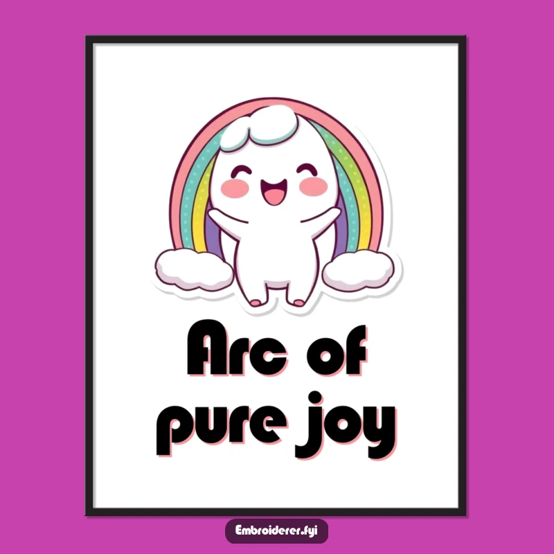 Funny Rainbow Stitch Digital Art - Joyful Wall Decor for Happy Homes