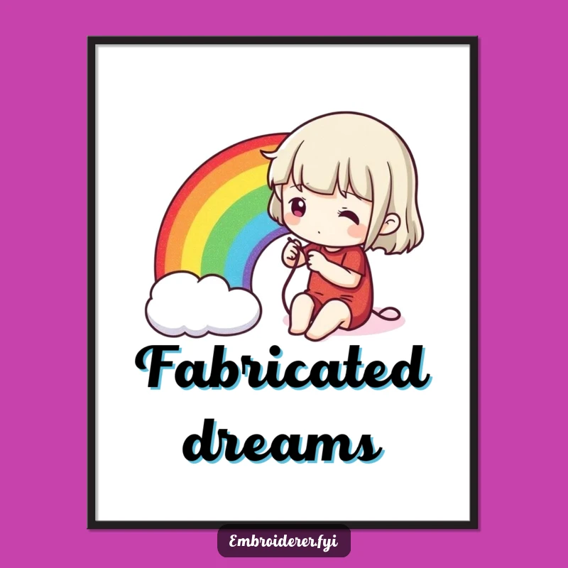 Funny Stitching Rainbow Digital Art: Creative Craft Print, Instant Download Vibrant Decor