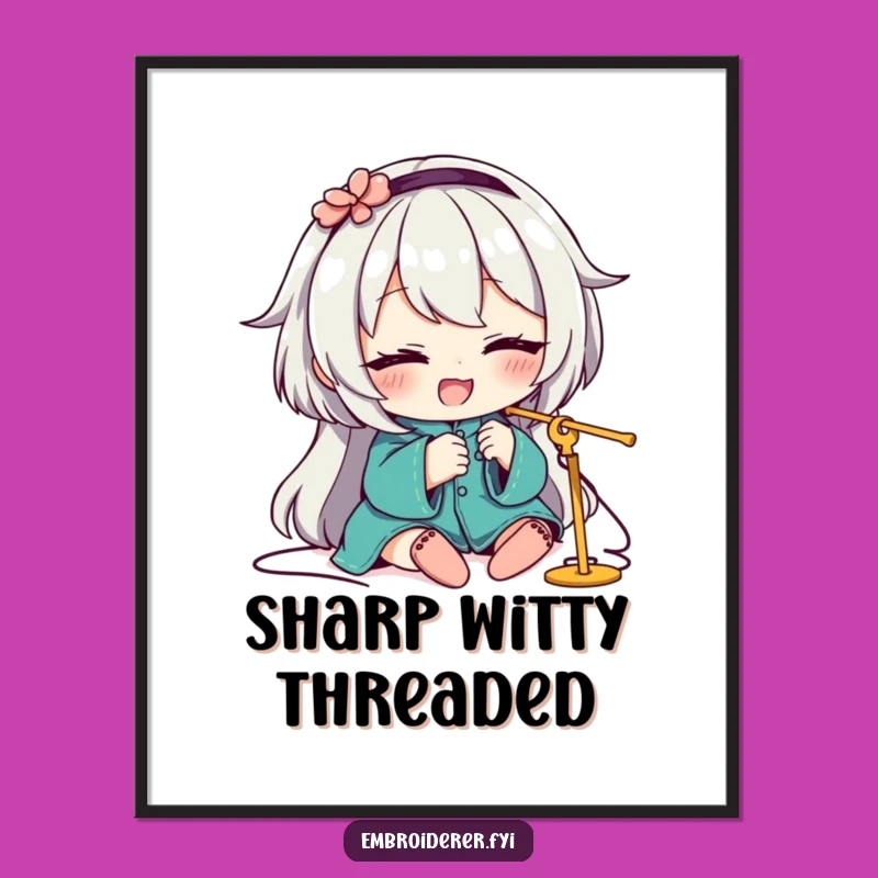 Funny Digital Art: Winking Crafter's Skill, Hilarious Printable for Decor