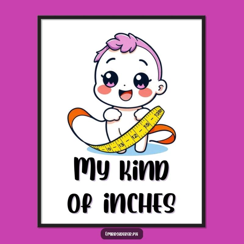 Funny Measuring Character Digital Art: Cheerful Crafty Wall Decor!