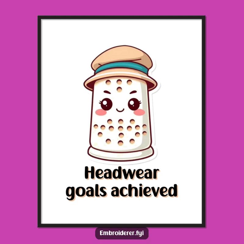 Funny Thimble Hat Digital Art Print: Determined Decor for an Inspirational Gift