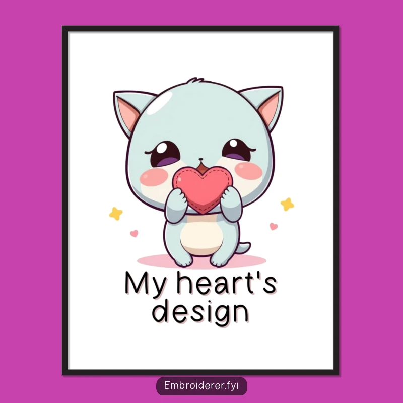 Funny Wonky Heart Digital Print: Cute Handmade Art, Instant Download Funny Gift