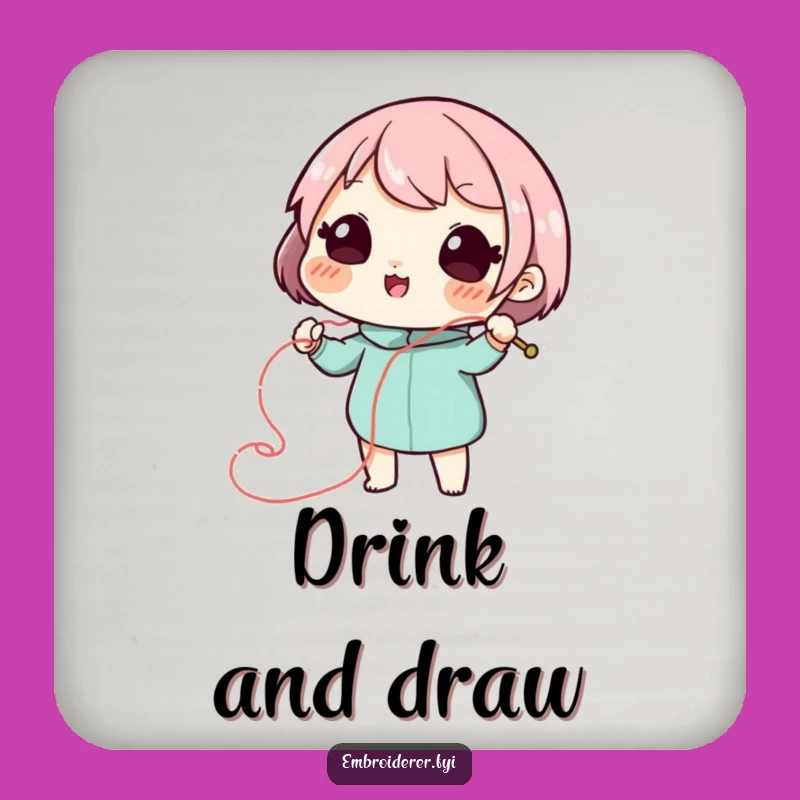 Funny Stitch Artist Coasters - Playful Swirl Creator, Craft Table Protection