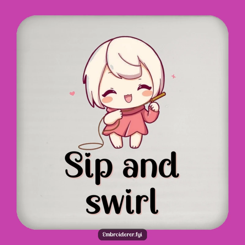 Funny Artistic Crafter Coaster: Playful Needlework Decor