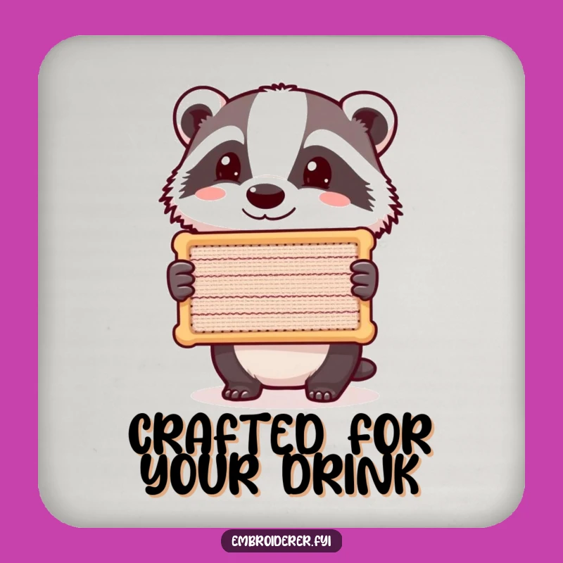Funny Badger Stitch Coaster: Protect Surfaces with Hilarious Crafty Pride