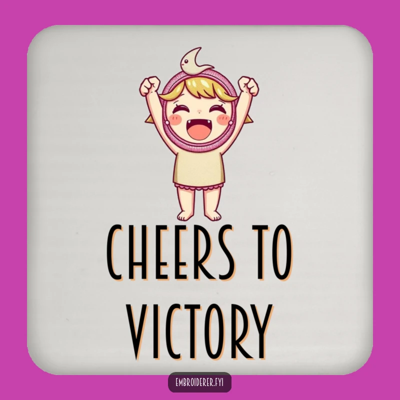 Funny Embroidered Patch Coaster Set: Victorious Craft Drink Decor, Proud Maker's Gift