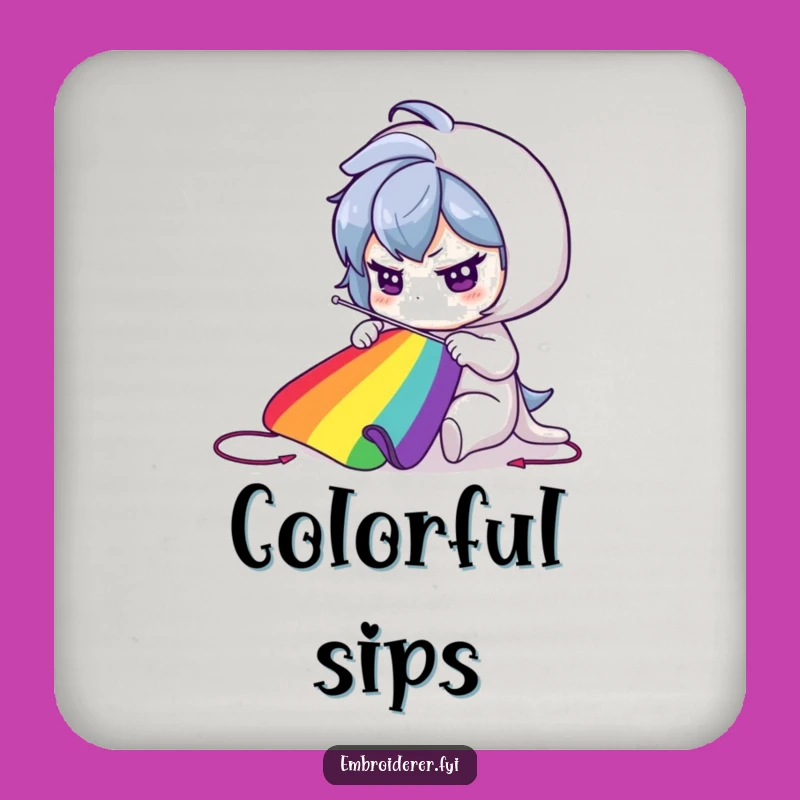 Funny Rainbow Weaver Coaster - Protect Surfaces with Color!