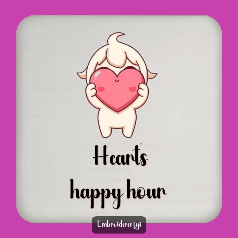 Funny Heart Stitch Coaster - Protect Surfaces with Style & Smiles!
