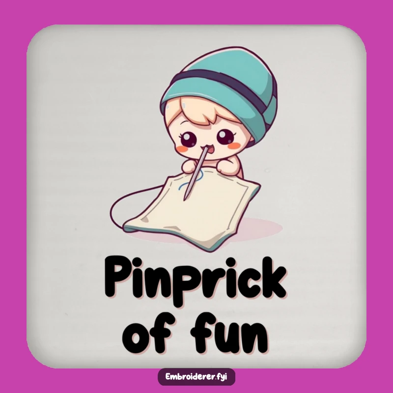 Mischievous Needle Drink Coaster: Protect Surfaces with Sewing Humor