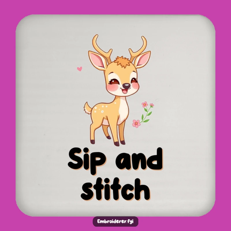 Funny Deer Coaster: Protect Surfaces While Admiring Embroidery, Unique Gift