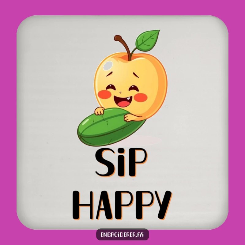 Funny Apple & Cucumber Coaster: Protect Surfaces With Smile-Spreading Humor