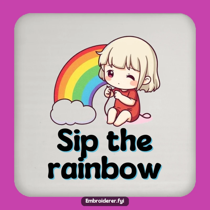 Funny Stitching Rainbow Coaster Set: Creative Craft Drink Decor, Vibrant Gift