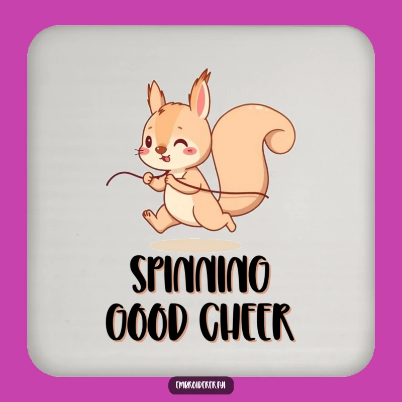 Funny Squirrel Thread Coaster: Protect Surfaces with Playful Charm