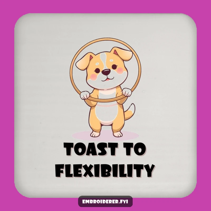 Funny Dog Hoop Coaster: Protect Surfaces with Focused Crafty Style