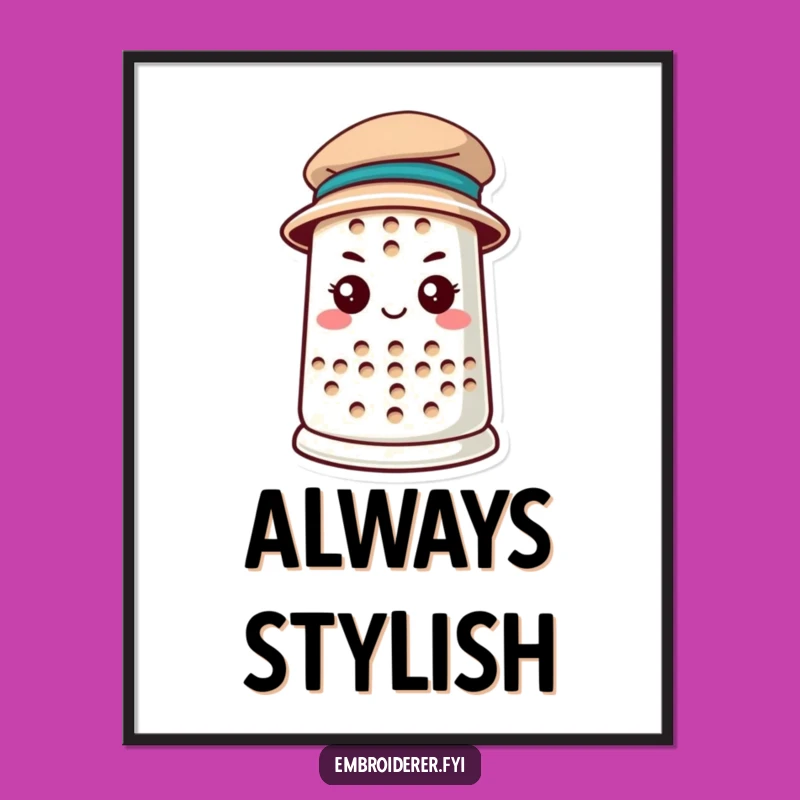 Funny Thimble Hat Poster: Inspirational Wall Art - Hilarious Sewing Gift