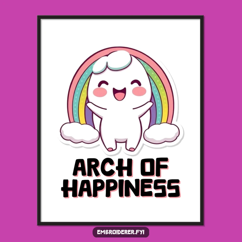 Funny Rainbow Stitch Poster - Joyful Art Print for Creative Spaces